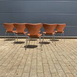 Fritz Hansen series 7 Vlinderstoelen in Cognac leather NIEUW!!