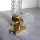Pair of vintage wall sconces in gilded brass with moulded glass.
