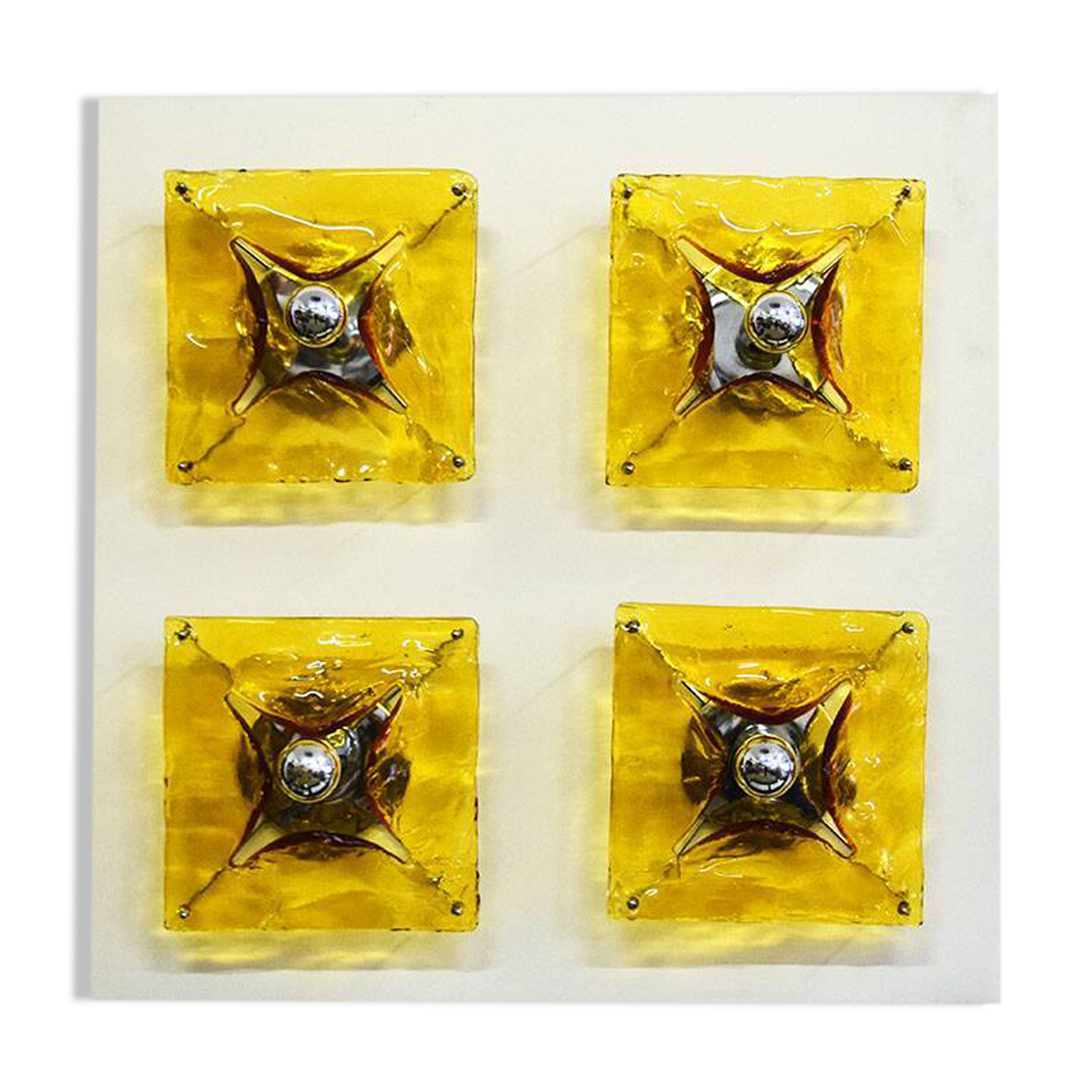 Mazzega Murano large wall sconce with 4 lights 1970s