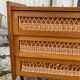Commode en rotin et bois vintage