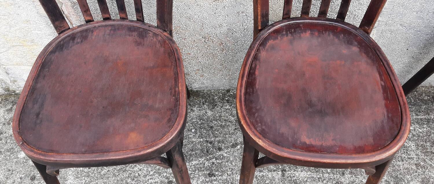 Chaises bistrot Baumann, années 50. (Lot de 4)