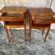 Pair of louis xv style bedside tables in cherry wood + drawer