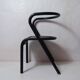 Jacques Hitier children's chair tubular metal curved wood