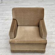 1970s, Danish armchair, honey yellow furniture velour.