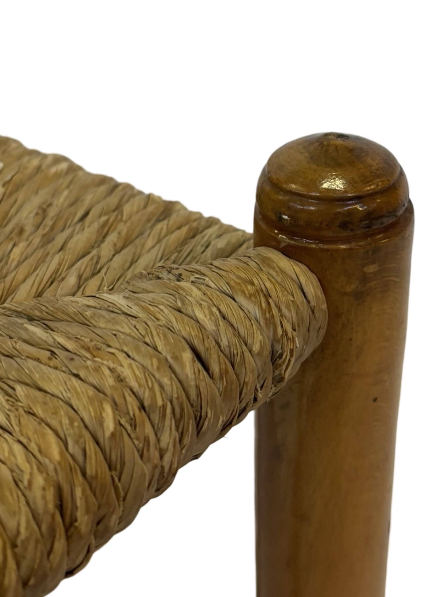Tabouret vintage en corde de papier danois tabouret ottoman du milieu du siècle