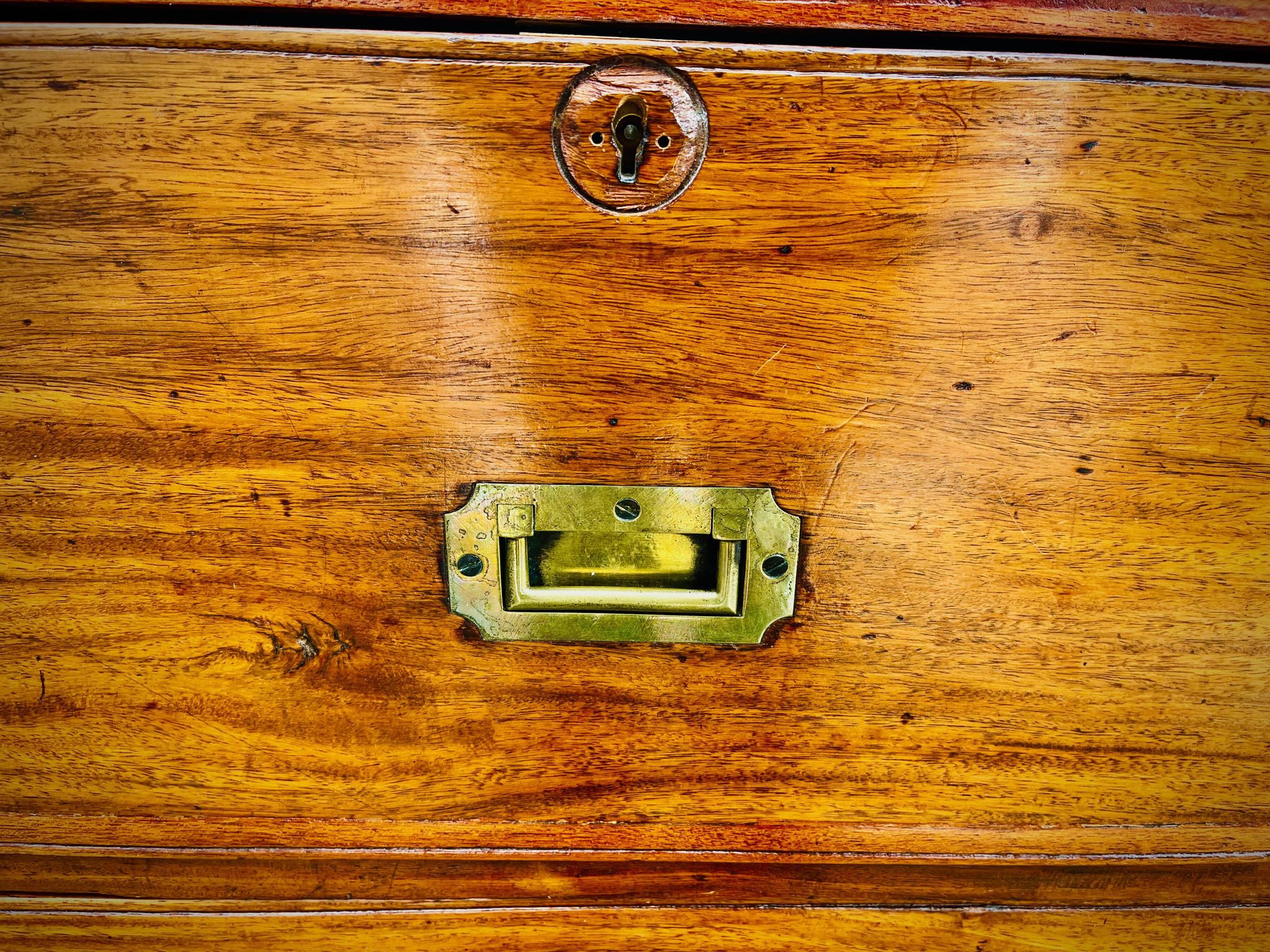Commode de bateau en teck XIXe en deux parties