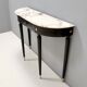 Midcentury Walnut and Carrara Marble Console Table Ascribable to Paolo Buffa