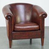 sheepskin leather club armchair