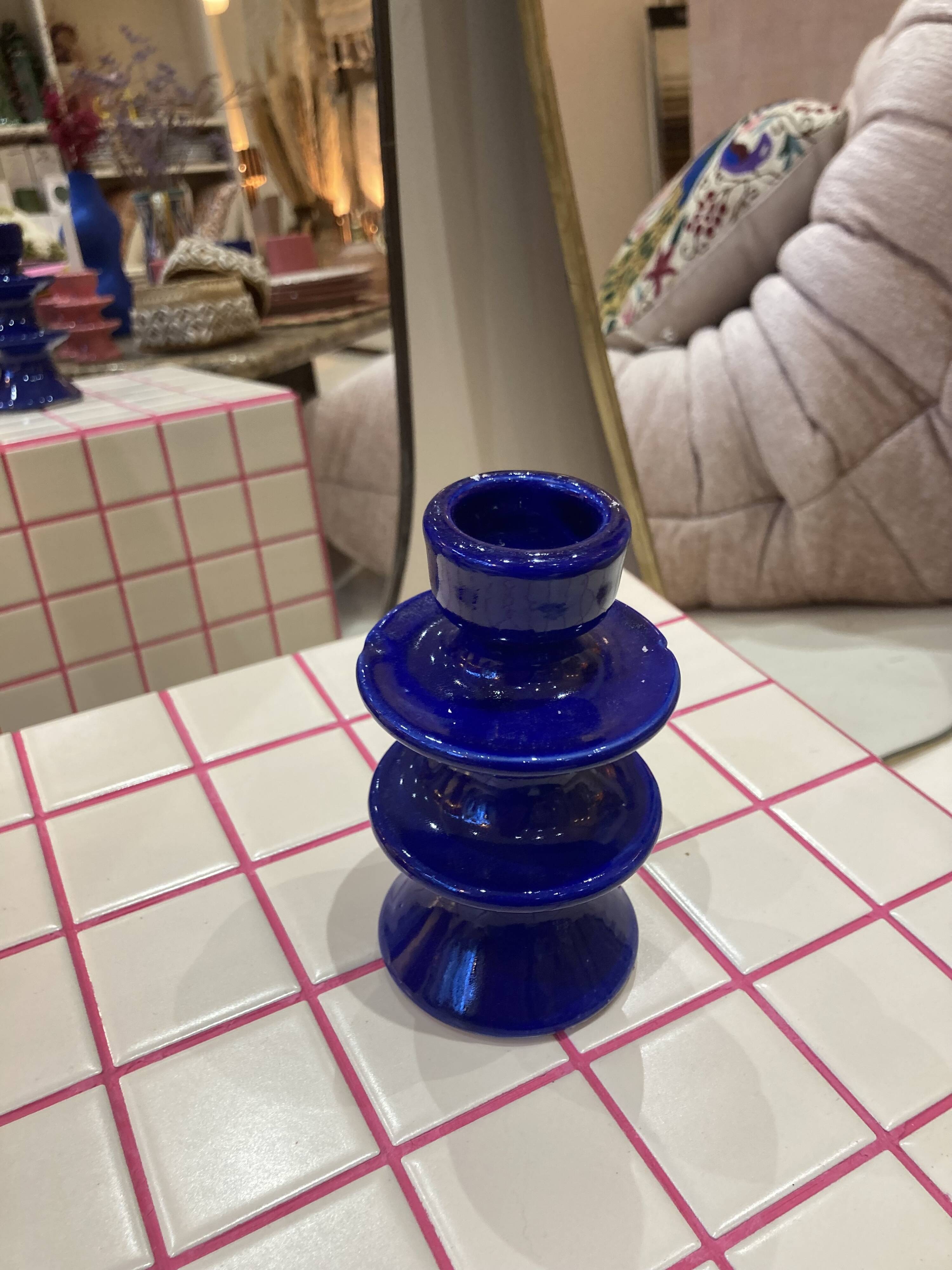 Majorelle lot dark blue candle holder