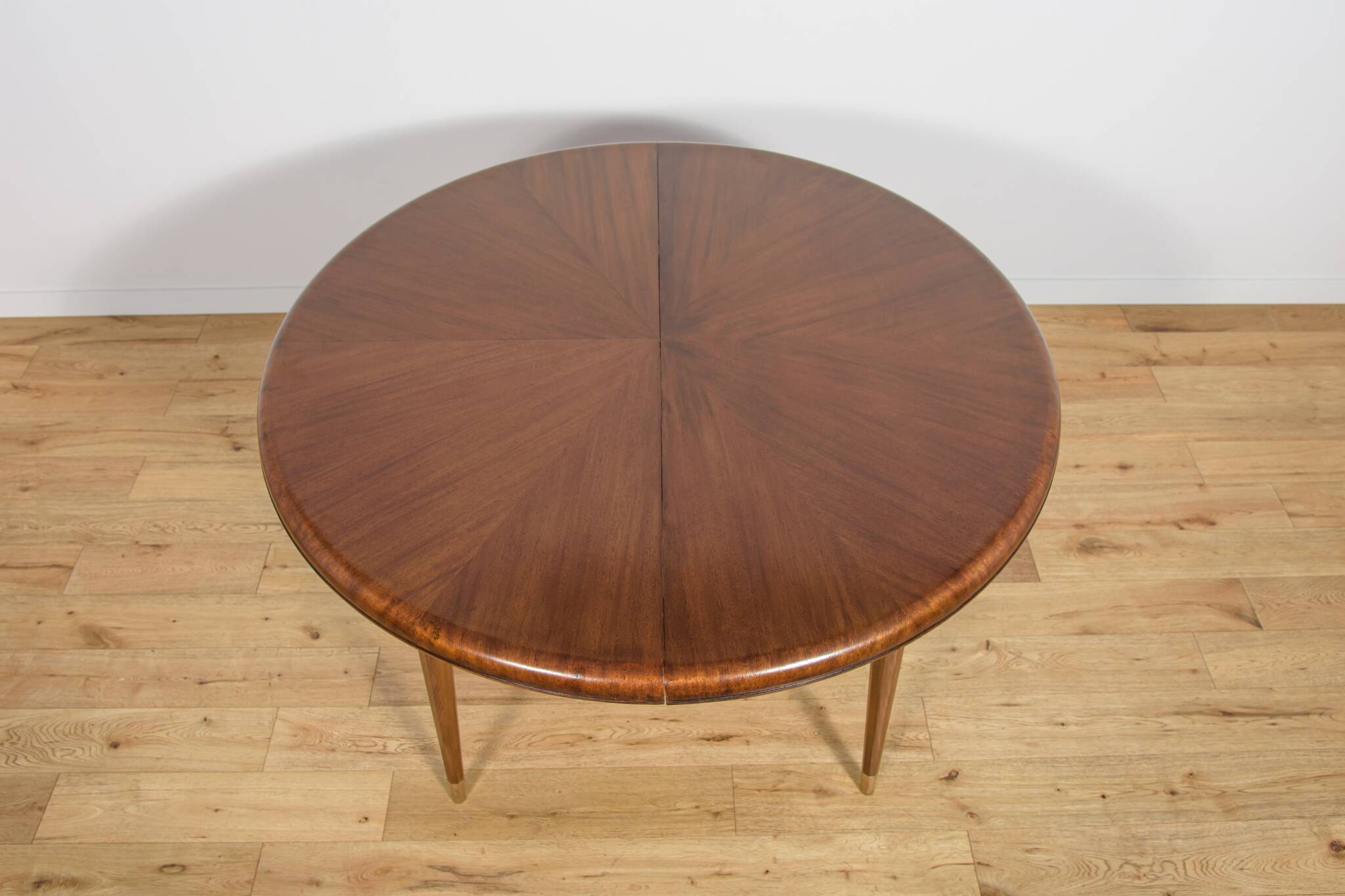 Art Deco Round Extendable Teak Dining Table, France, 1930s