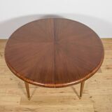 Art Deco Round Extendable Teak Dining Table, France, 1930s