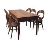Ensemble table de ferme et 6 chaises Mouettes de Baumann