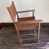 Pair of folding safari armchairs 1950