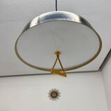 Antique Italian design Stilnovo brass and vintage metal gallows lamp