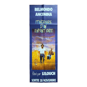 Affiche cinéma originale "Itinéraire d'un enfant gaté" Jean-Paul Belmondo 60x160cm 1988
