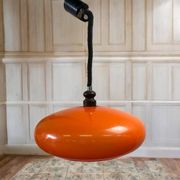 Vintage orange UFO chandelier / pendant light from the 70s