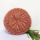Coussin rond en velours orange