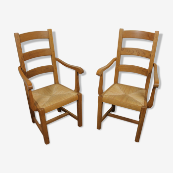 Pair of ardèchois armchairs