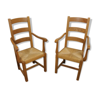 Pair of ardèchois armchairs