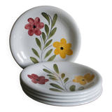 5 Vintage Italian ceramic plates Primula flowers