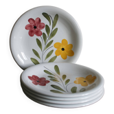 5 assiettes vintage en céramique italienne à décor de fleurs Primula