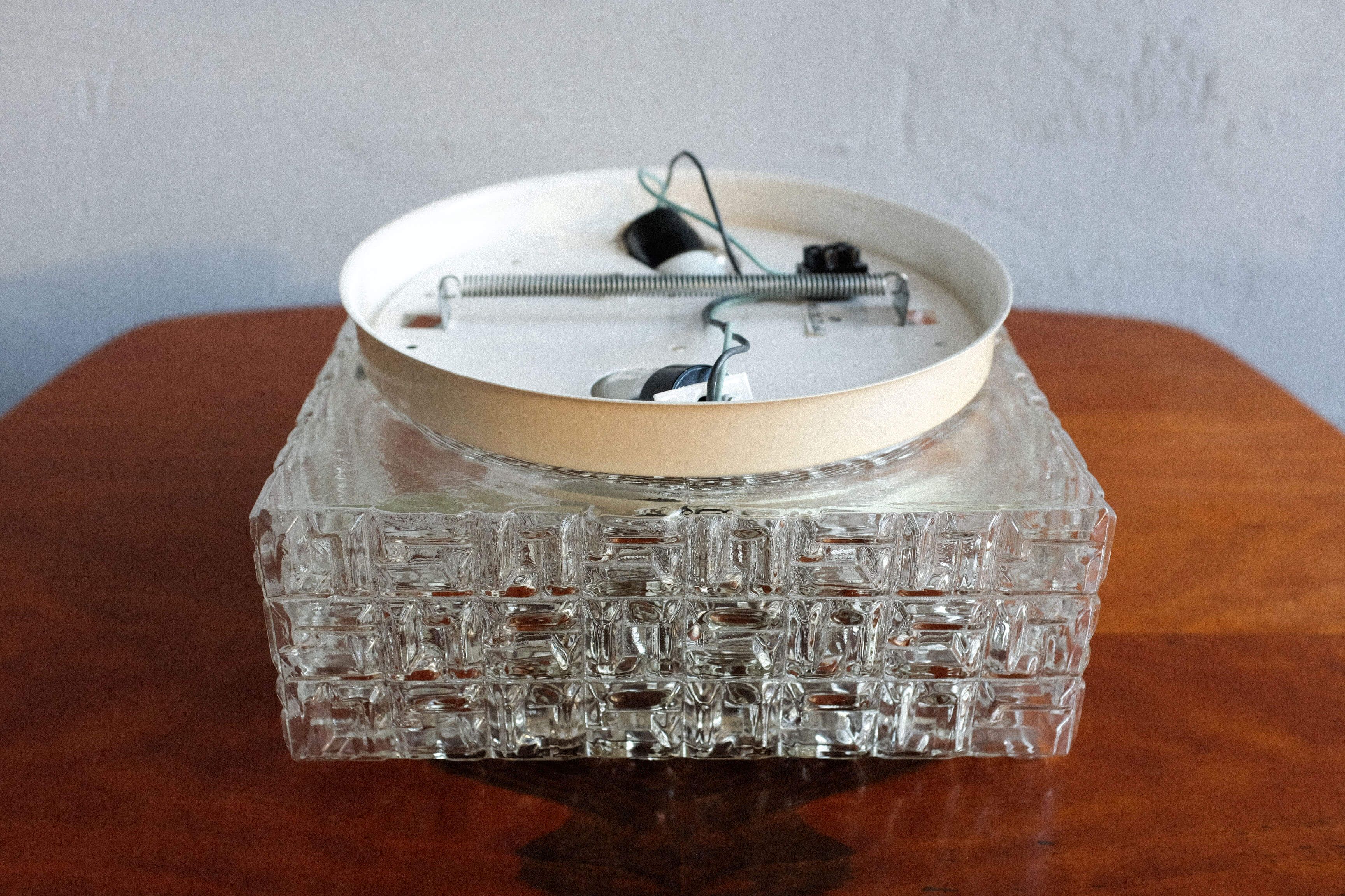 Czechoslovakian glass wall lamps by osvětlovací sklo, 1980s