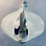 1960s Kaiser Murano Glass and Chrome Ceiling Light