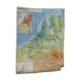School map "Benelux" Belgium, Nederland and Luxembourg