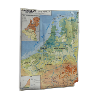 School map "Benelux" Belgium, Nederland and Luxembourg