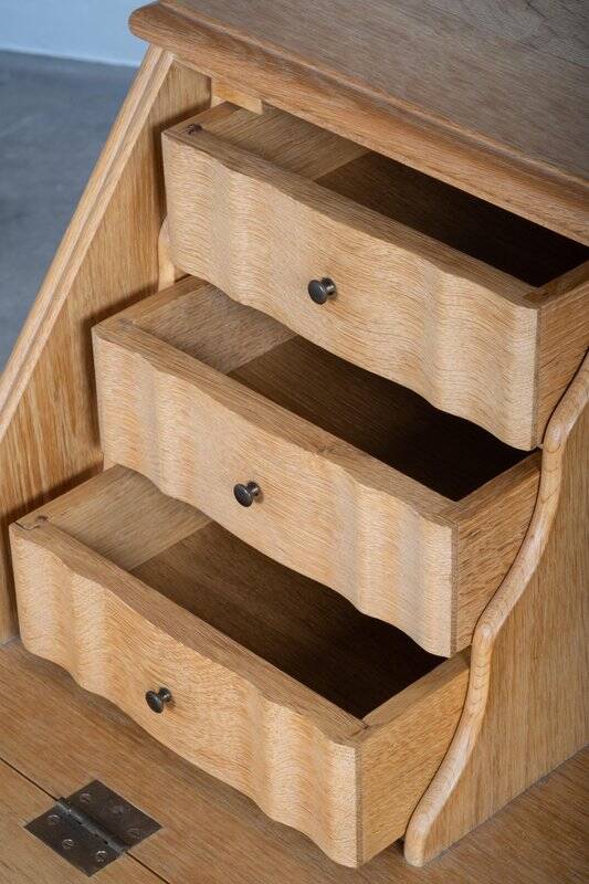Mid-Century Danish Oak Drop-Front Secretary, 1960s
