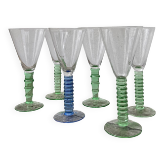 Set of vintage crystal flutes