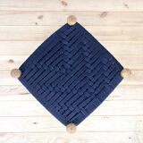 Danish Wood and Rope Stool, 1950s