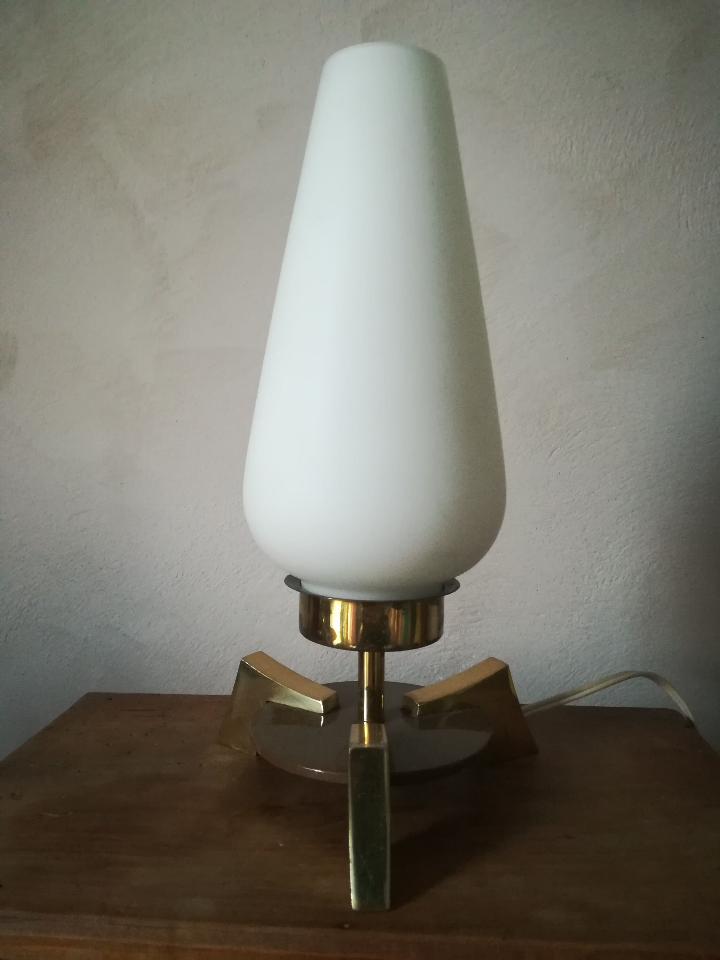 Modernist brass table lamp