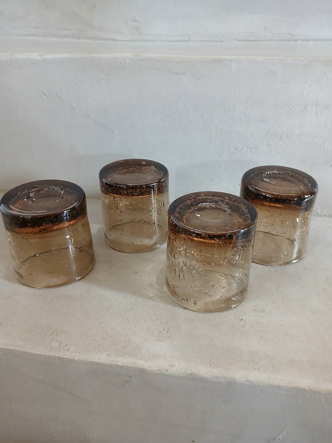 4 bubble glass water glasses