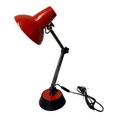 Lampe de bureau design 70 métal noire et orange