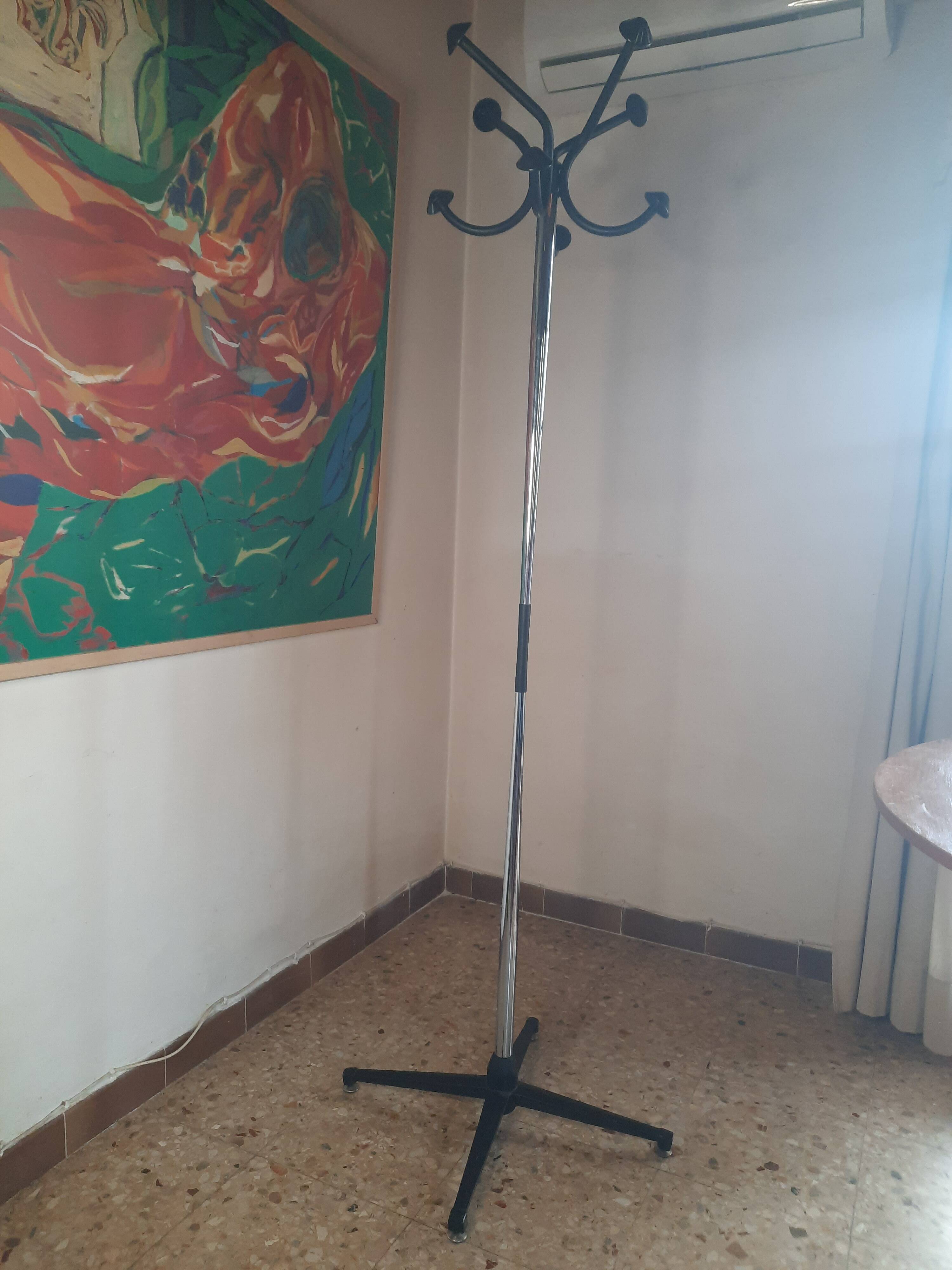 Chrome Metal Coat Rack 1960