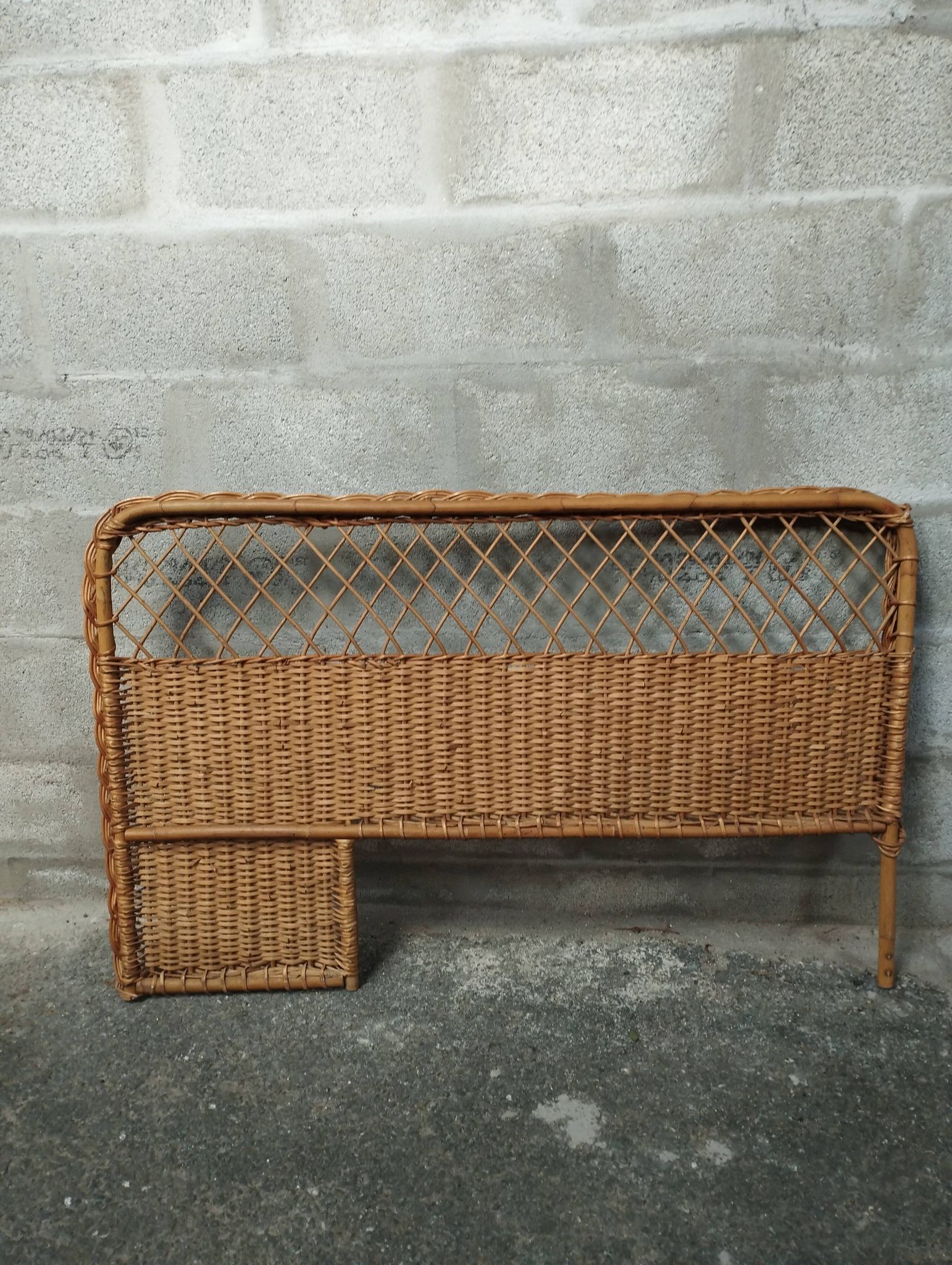 Vintage 50s rattan headboard