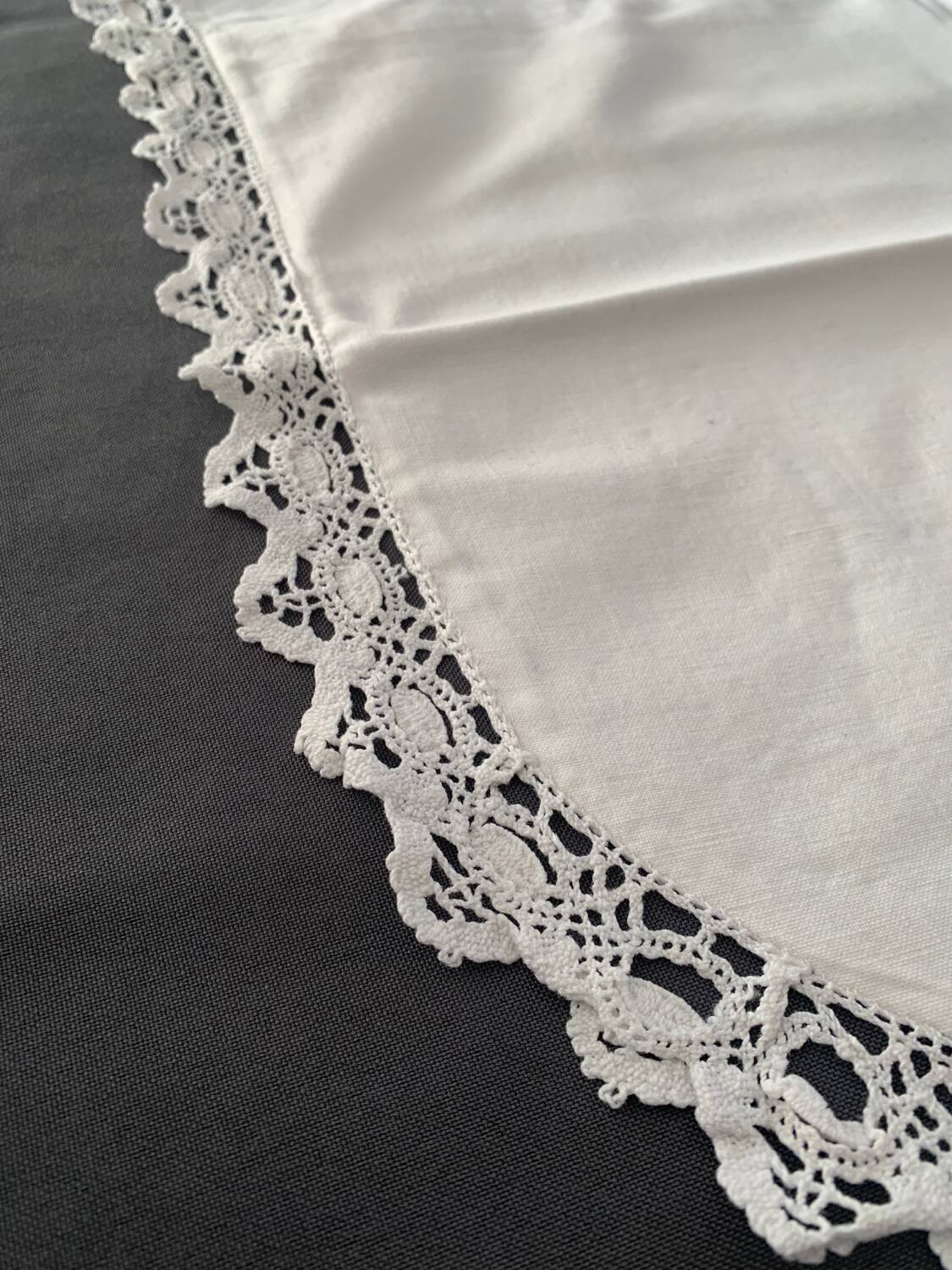Small old white pillowcase with lace 50x40cm