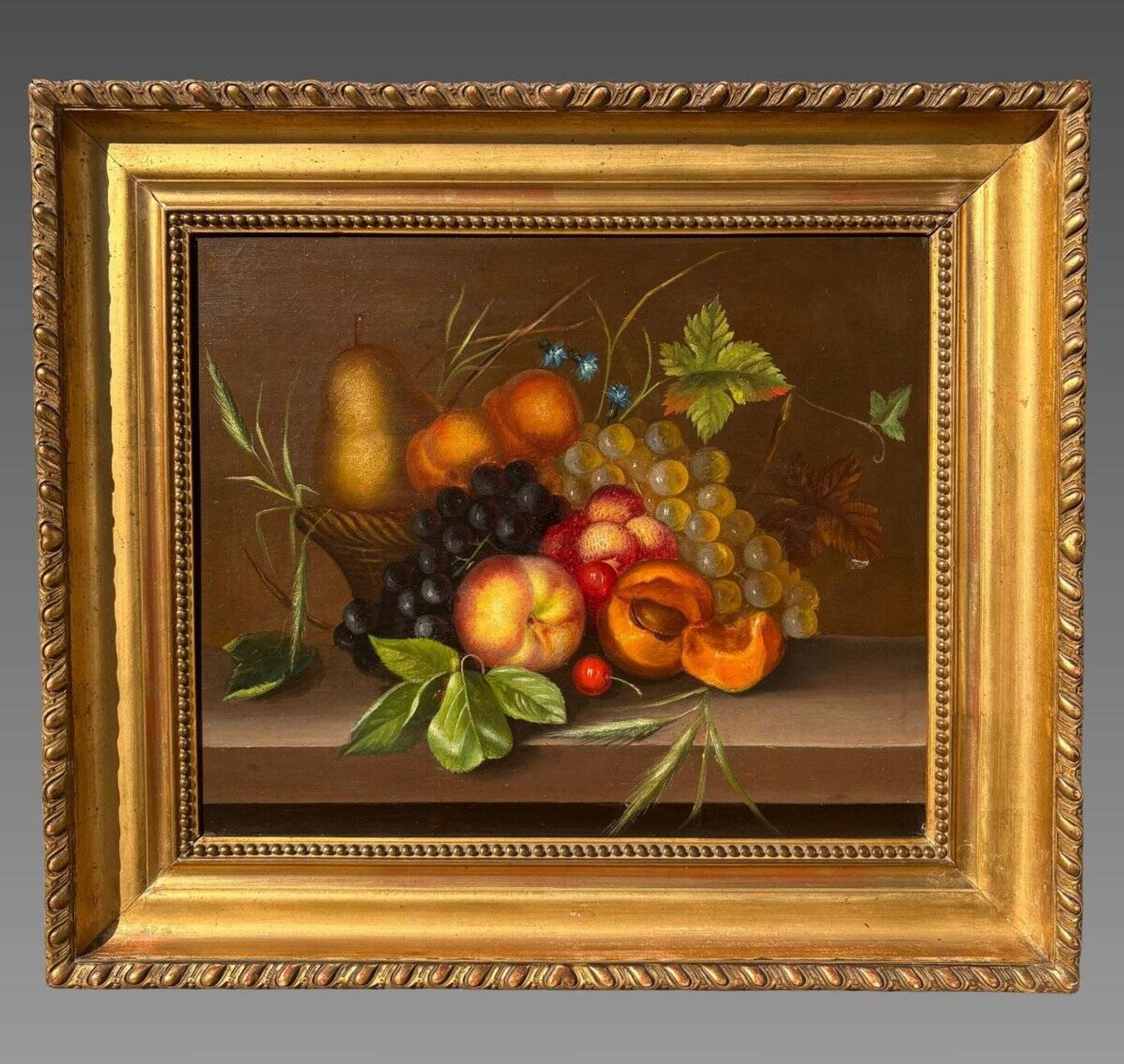 Ecole française XIXe. Natures mortes aux fruits.