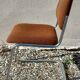 70s chrome and fabric conference chair