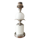 Vintage lamp base in wood and gold metal