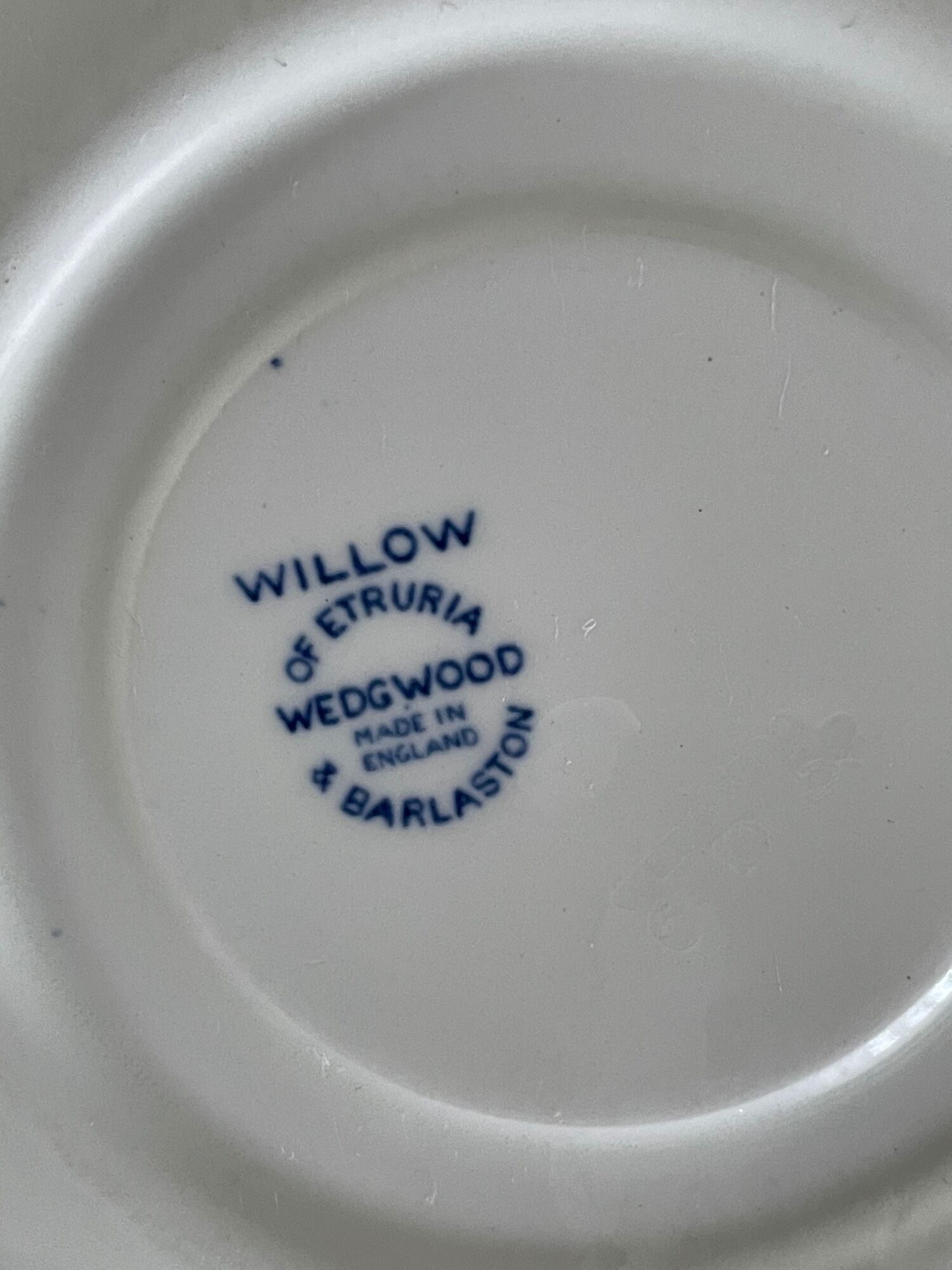 2 cups and 2 plates in white english porcelain