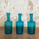Lot of 3 vials of blue glass