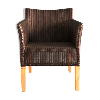 Flamingo armchair in natural wicker painted black