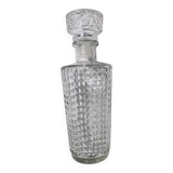 Old relief glass carafe with stopper