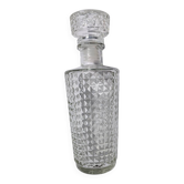Old relief glass carafe with stopper