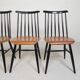 Set of 4 Fanett model slatted chairs, Tapiovaara, 1960s