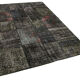 Hand-Knotted Oriental Overdyed 173 cm x 243 cm Black Patchwork Carpet