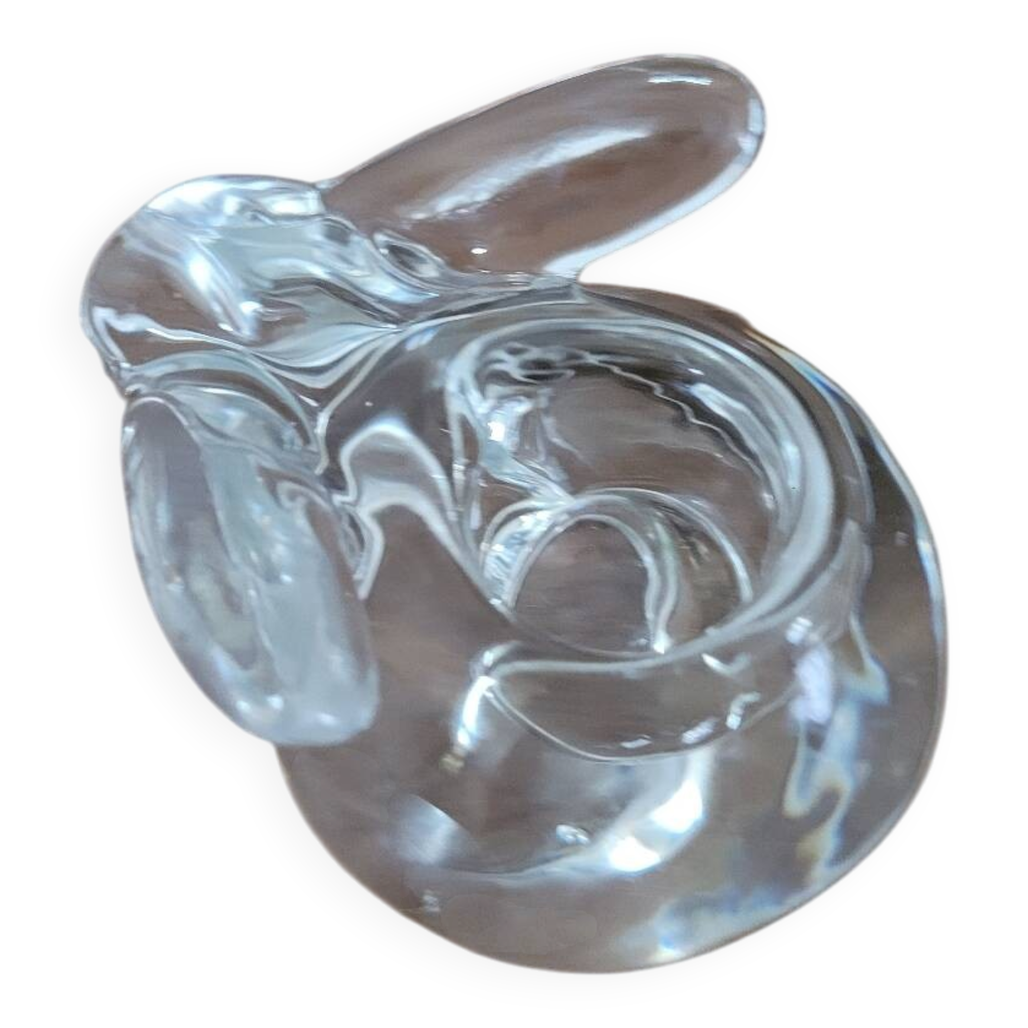 Small crystal rabbit candle holder