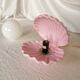 Pink shell and opaline pearl lamp, Saint-Jacques, France, 1970